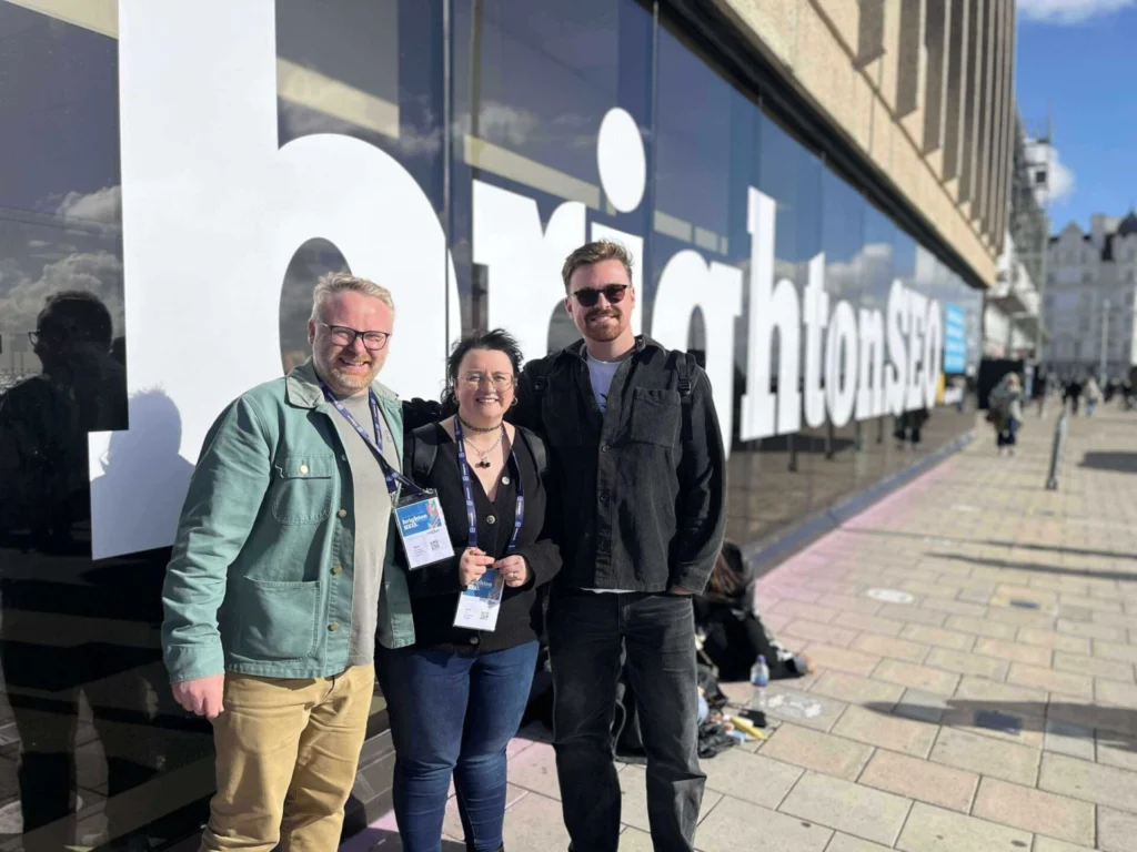 Sam, Levi, and Kieran at Brighton SEO 2025